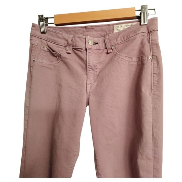 Rag & Bone Revolve Zipper Capri Mid Rise Lilac Lavender Stretch Jeans Pants 28 - Picture 6 of 12